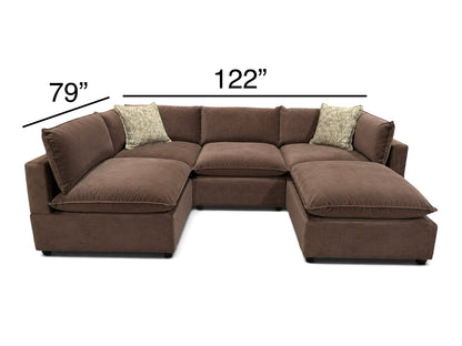 Bellamia Collections "Luna" Performance Chocolate Brown Velvet (5 Piece)