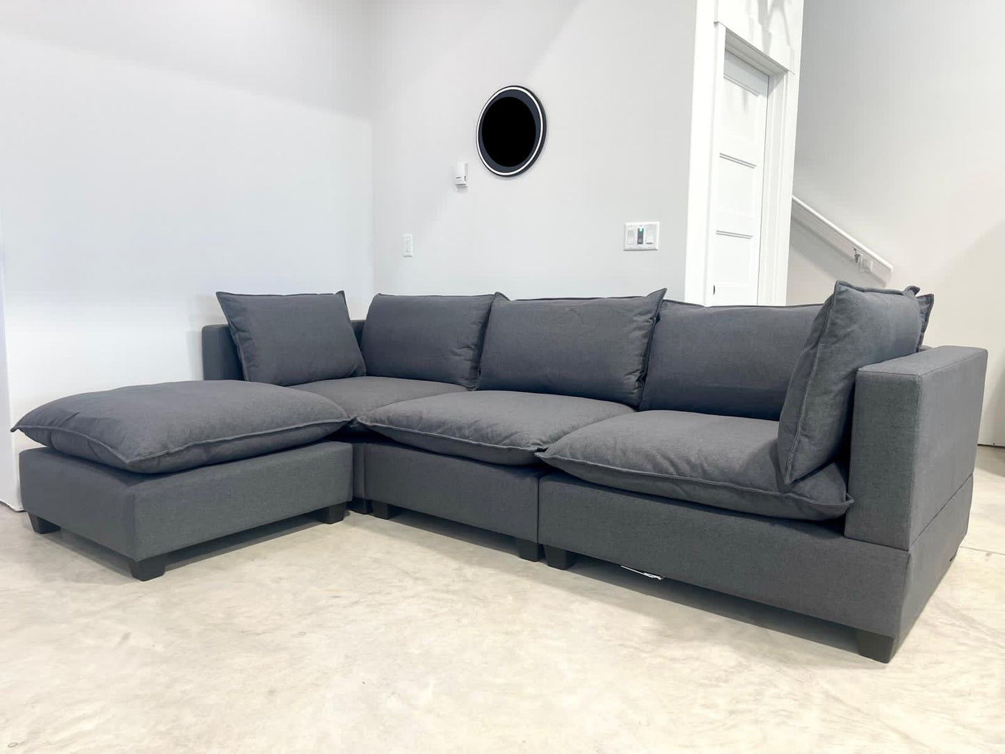 New Bliss 4 Piece Charcoal Colored Sectional