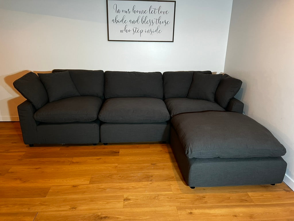 New Dream 4 Piece Charcoal Colored Sectional