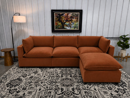 Bellamia Collections "Luna" Performance Rust Red Velvet (4 Piece)