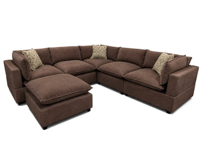 Bellamia Collections "Luna" Performance Chocolate Brown Velvet (6 Piece)