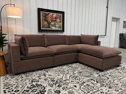 *ETA 6/8* Bellamia Collections "Luna" Performance Chocolate Brown Velvet (4 Piece)