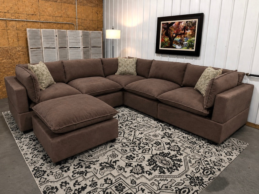 Bellamia Collections "Luna" Performance Chocolate Brown Velvet (6 Piece)