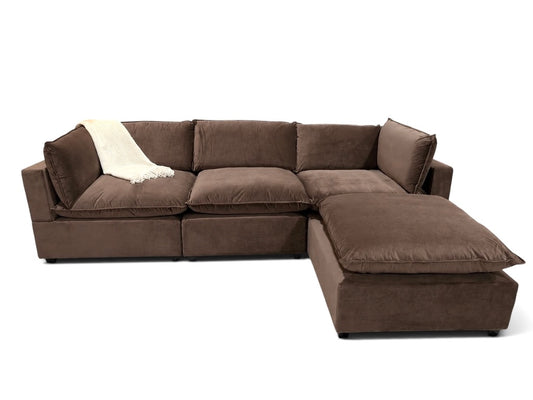 Bellamia Collections "Luna" Performance Chocolate Brown Velvet (4 Piece)