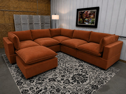 Bellamia Collections "Luna" Performance Rust Red Velvet (6 Piece)