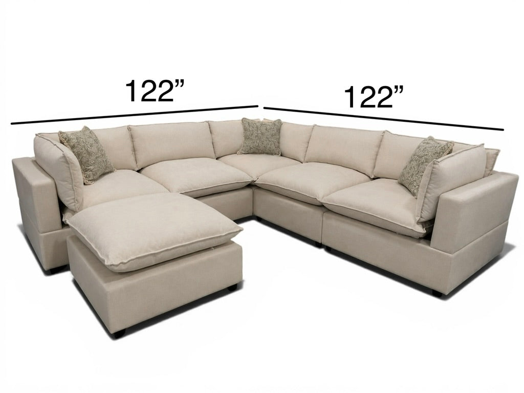 Bellamia Collections "Luna" Cream Chenille (6 Piece)