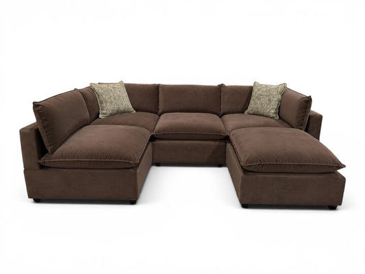 Bellamia Collections "Luna" Performance Chocolate Brown Velvet (5 Piece)