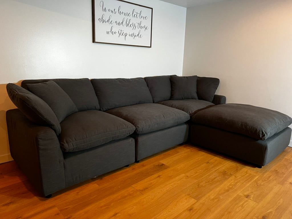 New Dream 4 Piece Charcoal Colored Sectional