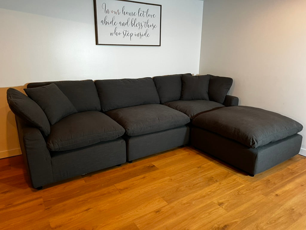 New Dream 4 Piece Charcoal Colored Sectional