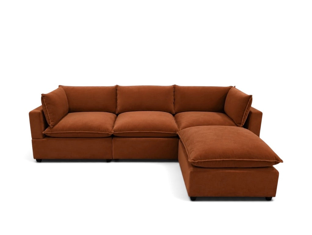 Bellamia Collections "Luna" Performance Rust Red Velvet (4 Piece)