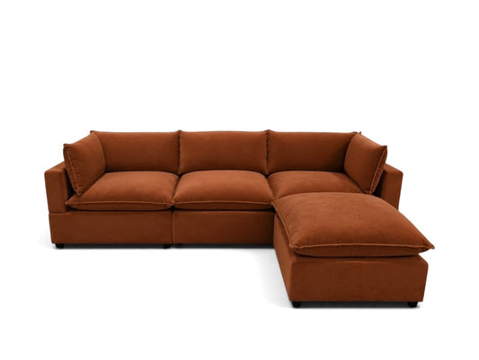 Bellamia Collections "Luna" Performance Rust Red Velvet (4 Piece)