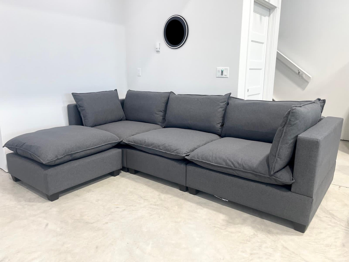 New Bliss 4 Piece Charcoal Colored Sectional