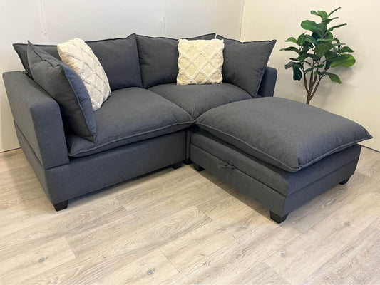 Charcoal 3 Piece Bliss Sectional