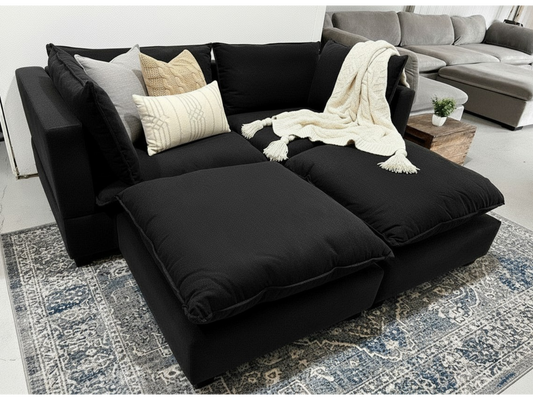 *LEFTOVER STOCK* Couch Dude Modular Cloud (Black Velvet Mini Pit)